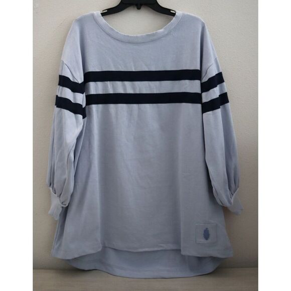 FP Movement OB1858614 Women Sz XS Blue Post Up Layer Oversized Cotton Sweatshirt - Picture 1 of 9